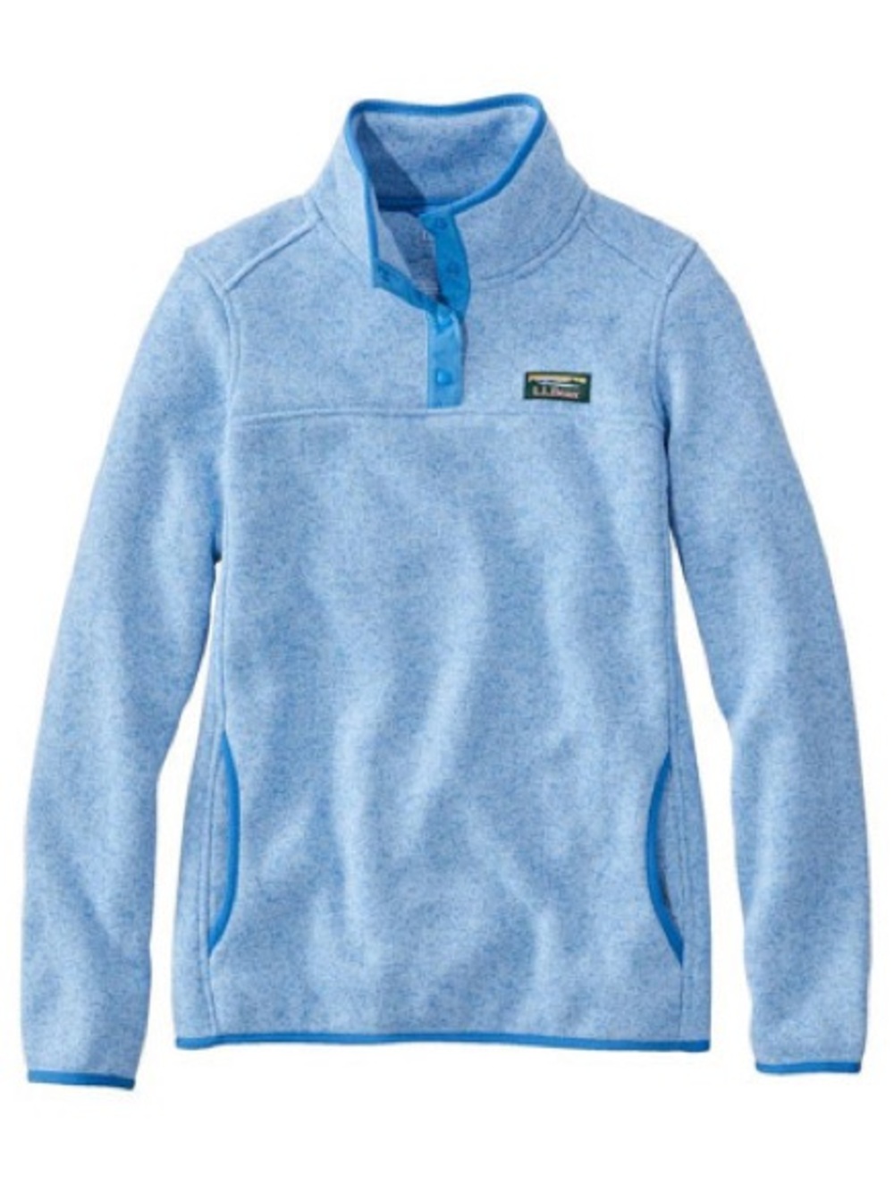 Light Blue Fleece Pullover Snap-Front Top